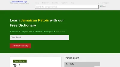 Screenshot preview of jamaicanpatwah.com