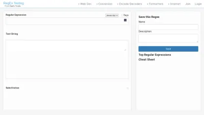 Screenshot preview of regextester.com
