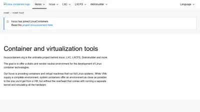 Screenshot preview of linuxcontainers.org