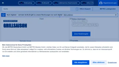Screenshot preview of metro.de