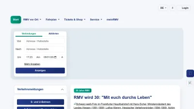 Screenshot preview of rmv.de