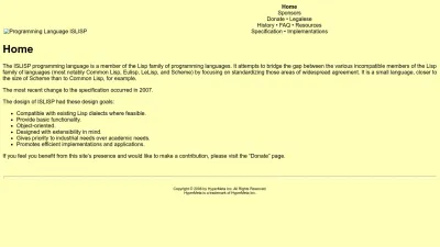Screenshot preview of islisp.info