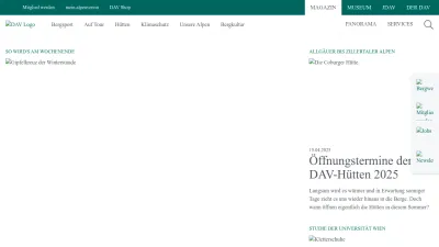 Screenshot preview of alpenverein.de