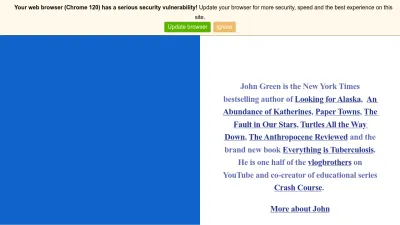 Screenshot preview of johngreenbooks.com