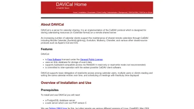 Screenshot preview of davical.org