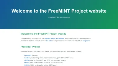 Screenshot preview of freemint.github.io