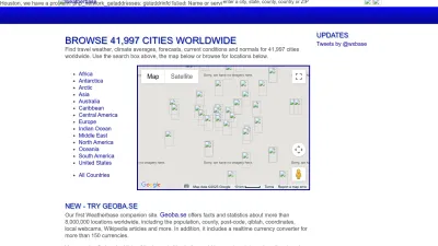 Screenshot preview of weatherbase.com