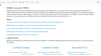 Screenshot preview of eembc.org