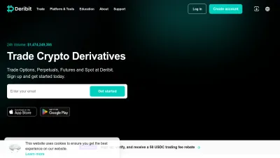 Screenshot preview of deribit.com