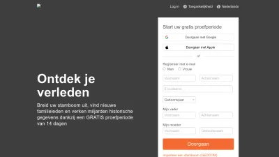Screenshot preview of myheritage.nl