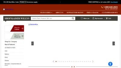 Screenshot preview of kaiserwillys.com