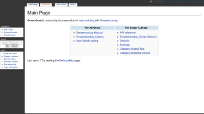 Screenshot preview of wiki.greasespot.net