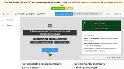 Screenshot preview of anecdata.org