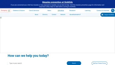Screenshot preview of sickkids.ca