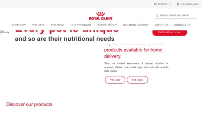 Screenshot preview of royalcanin.com