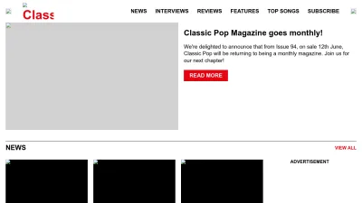 Screenshot preview of classicpopmag.com