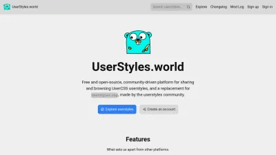 Screenshot preview of userstyles.world