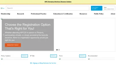 Screenshot preview of apic.org