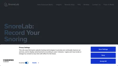 Screenshot preview of snorelab.com