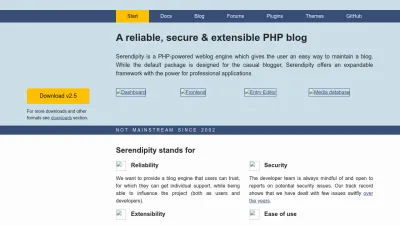 Screenshot preview of s9y.org