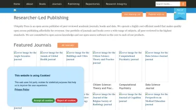 Screenshot preview of ubiquitypress.com