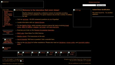Screenshot preview of madsci.org