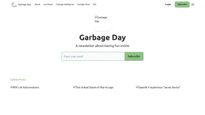 Screenshot preview of garbageday.email