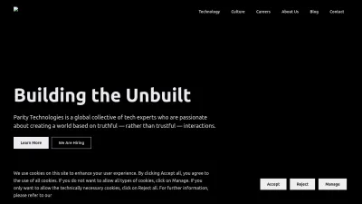 Screenshot preview of parity.io