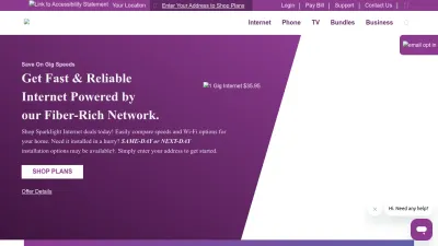 Screenshot preview of sparklight.com