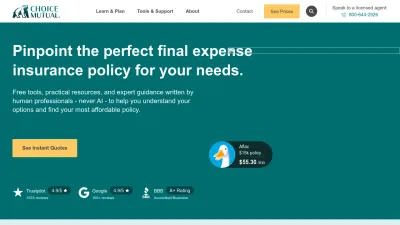 Screenshot preview of choicemutual.com