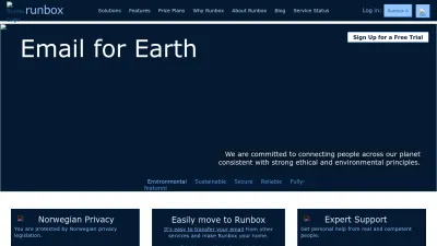 Screenshot preview of runbox.com