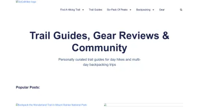 Screenshot preview of socalhiker.net