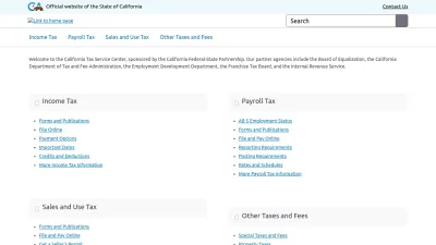 Screenshot preview of taxes.ca.gov