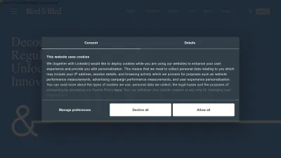 Screenshot preview of twobirds.com