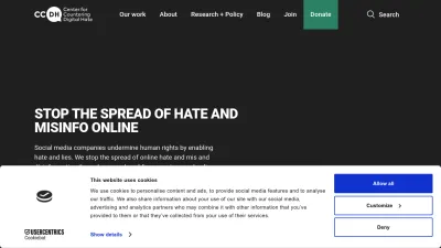 Screenshot preview of counterhate.com