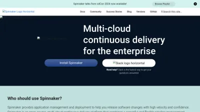 Screenshot preview of spinnaker.io