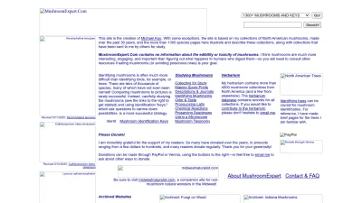 Screenshot preview of mushroomexpert.com