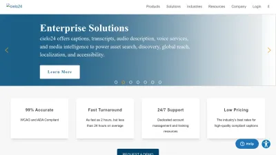 Screenshot preview of cielo24.com