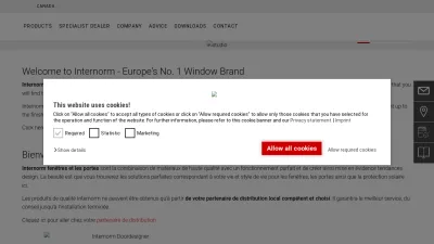 Screenshot preview of internorm.com