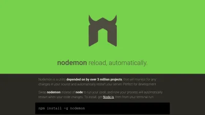 Screenshot preview of nodemon.io
