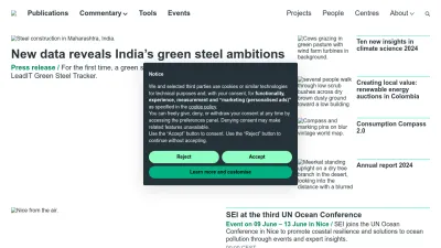 Screenshot preview of sei.org