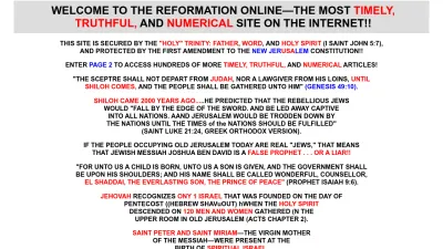 Screenshot preview of reformation.org