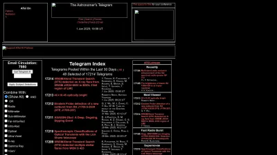 Screenshot preview of astronomerstelegram.org