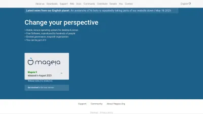 Screenshot preview of mageia.org