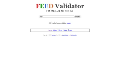 Screenshot preview of feedvalidator.org