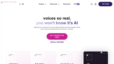 Screenshot preview of dubverse.ai