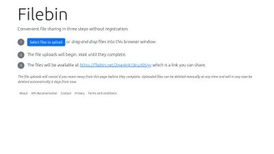 Screenshot preview of filebin.net