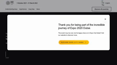 Screenshot preview of expo2020dubai.com