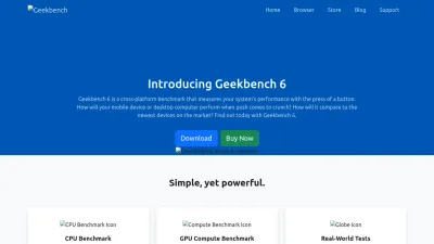 Screenshot preview of geekbench.com