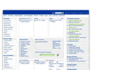 Screenshot preview of weatheronline.co.uk